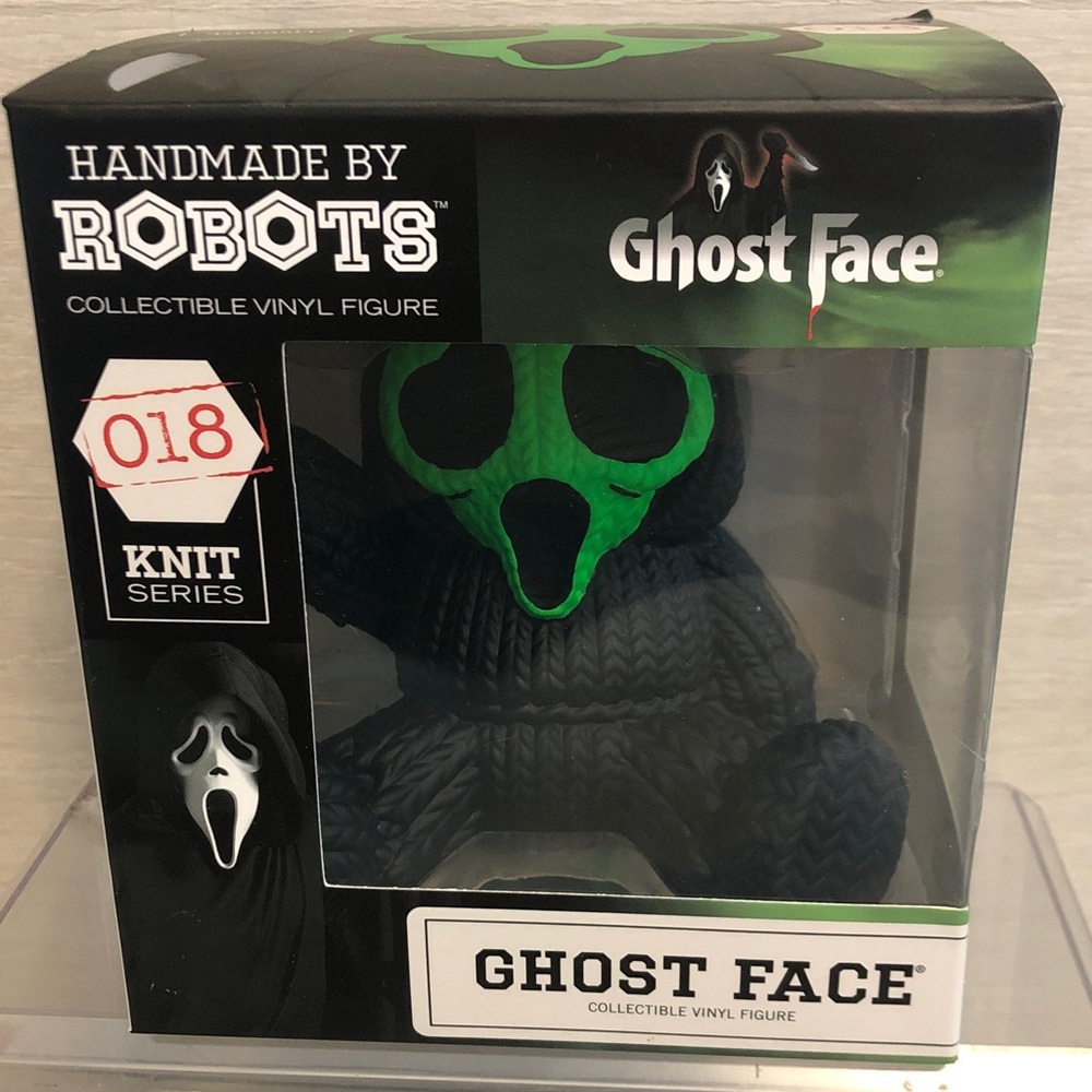 GHOST FACE Green Collectible Vinyl Figure Handmade by Robots 018 Knit Series NIB